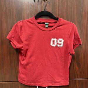 Wild Fable Red "09 Touchdown" Crop Top - Women's Medium